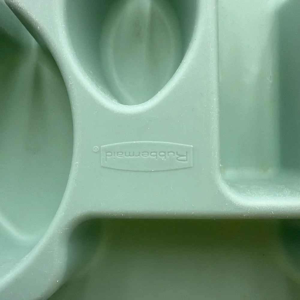 Vintage 90s Rubbermaid Large Cutlery Tray Flatware Drawer Organizer Sage Green